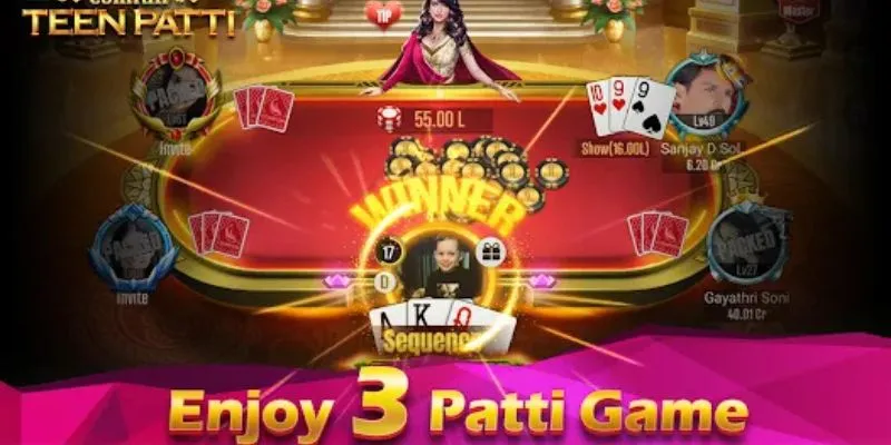 Lối chơi kết hợp trí tuệ và sự may rủi là điểm nhấn chính của teen patti.